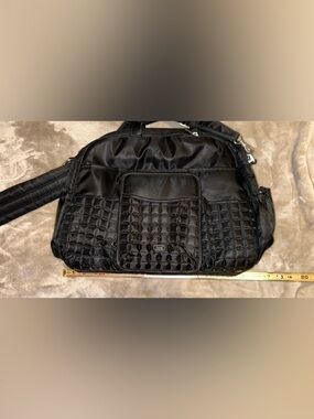 New never used Lug Black Quilted Large Bag Adjustable Strap Multiple Compartment